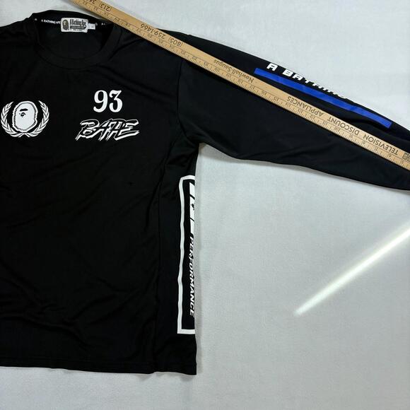 A Bathing Ape BAPE Motorsports Long Sleeve Shirt Mens L Black Graphic Streetwear - Picture 10 of 11